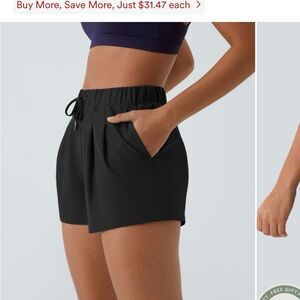 HALARA Black Athletic Shorts High-Waisted Lightweight